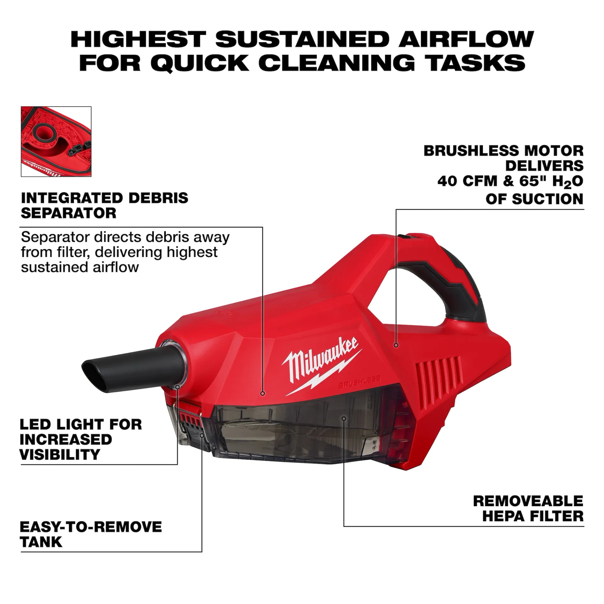 Milwaukee M18 Brushless Handheld Vacuum from Columbia Safety